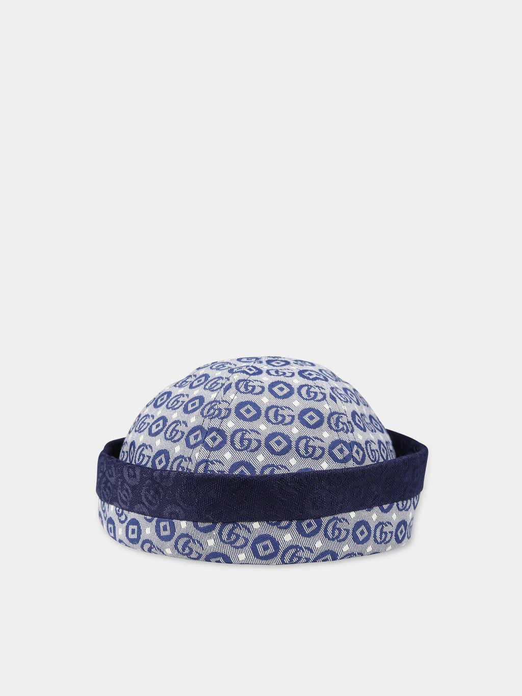 Bonnet bleu pour garçon avec motif GG