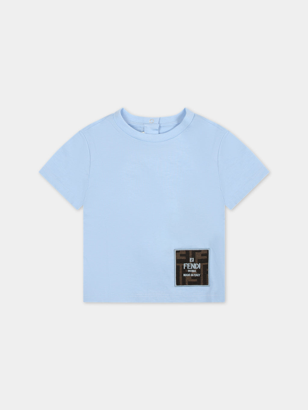 Light blue t-shirt for baby boy with FF