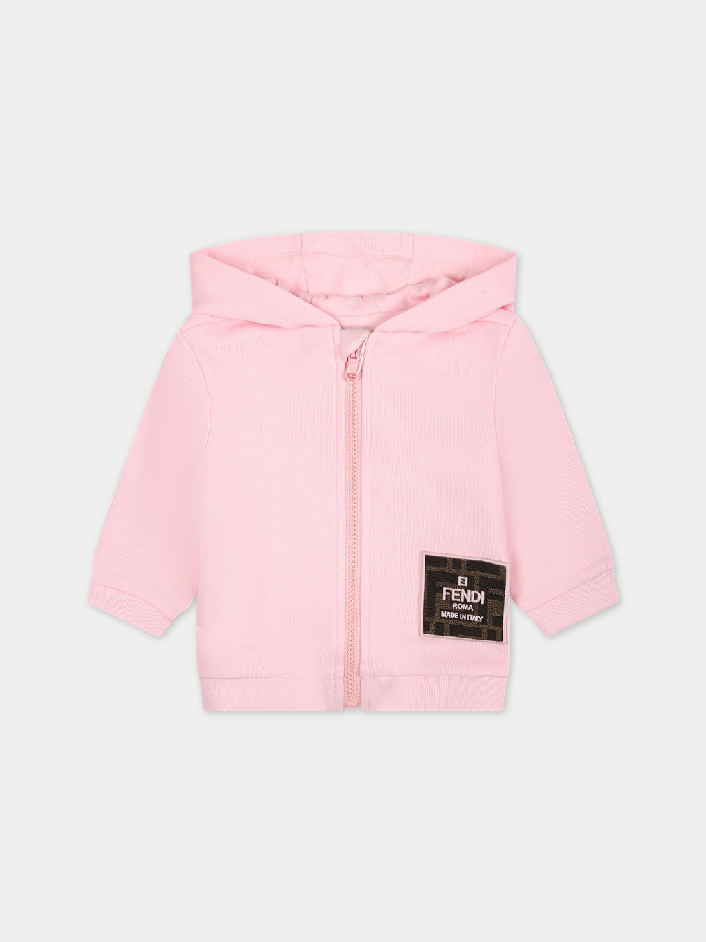 Pink sweatshirt for baby girl with logo