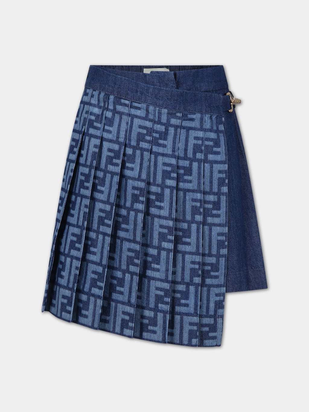 Casual denim culottes for girl with monogram