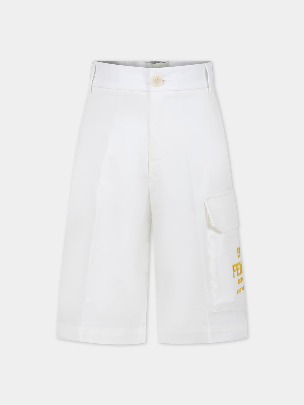 Short blanc pour garçon avec logo