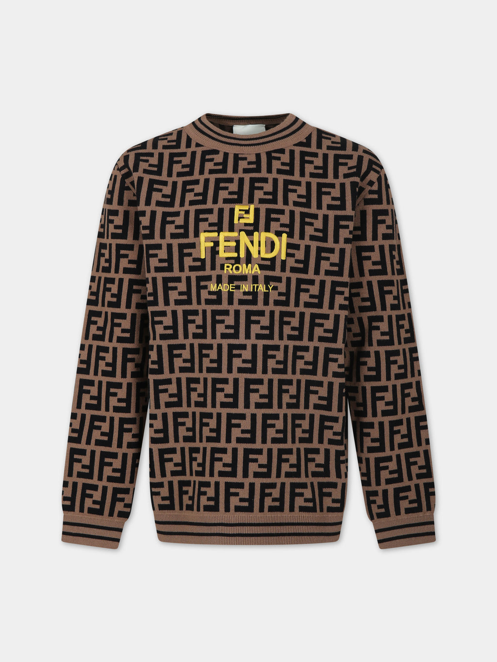 Brown sweater for kids with iconic FF