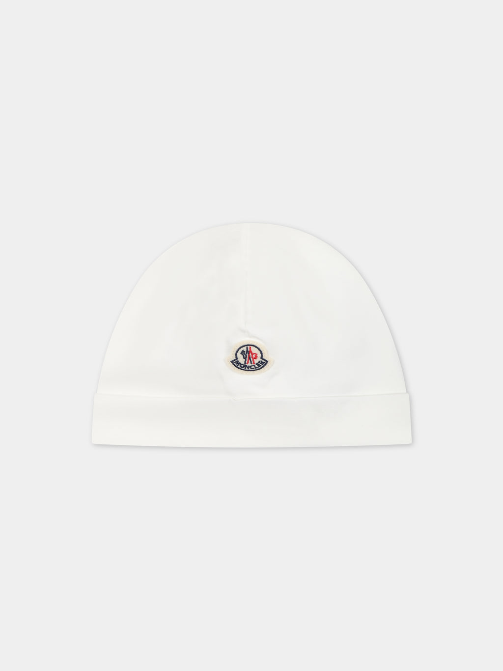 White beanie for babies with logo