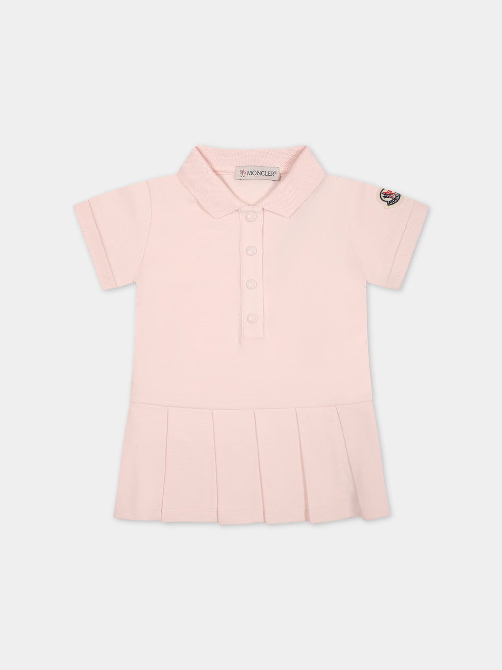 Pink dress for baby girl with logo