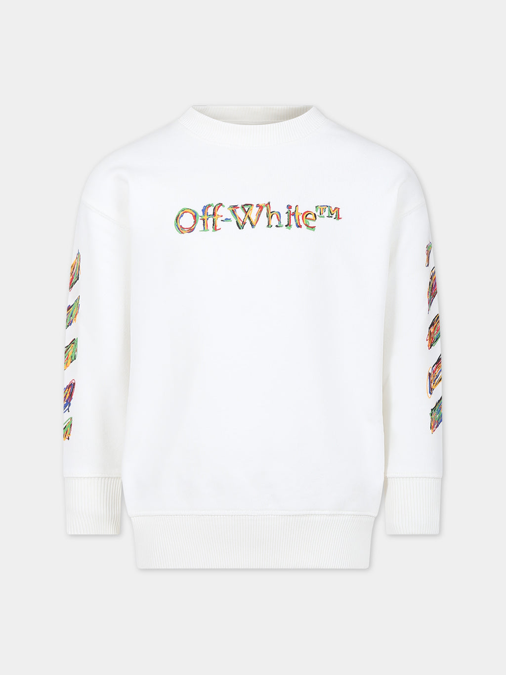 Sweat-shirt blanc pour garçon avec logo
