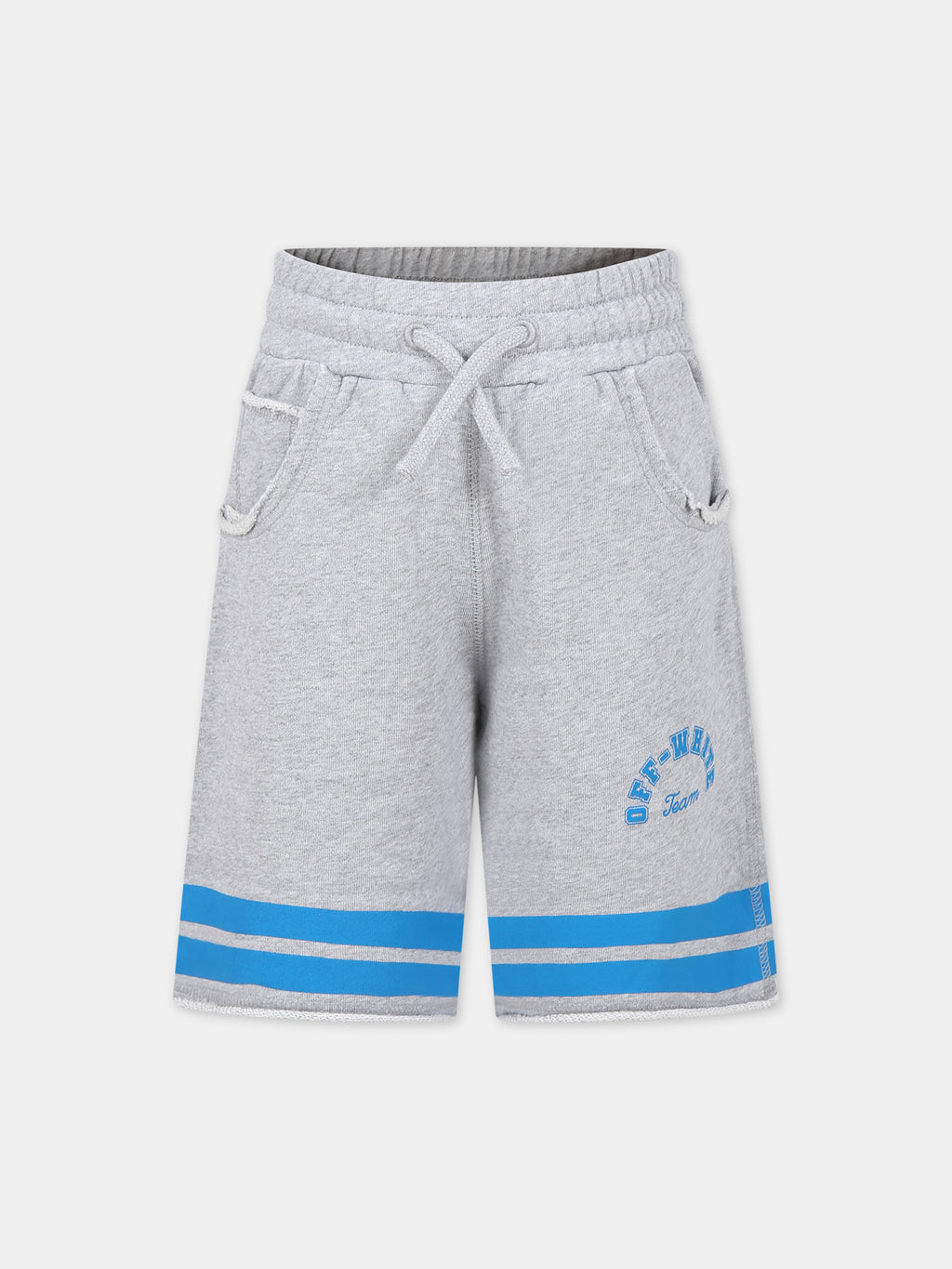 Gray shorts for boy with logo