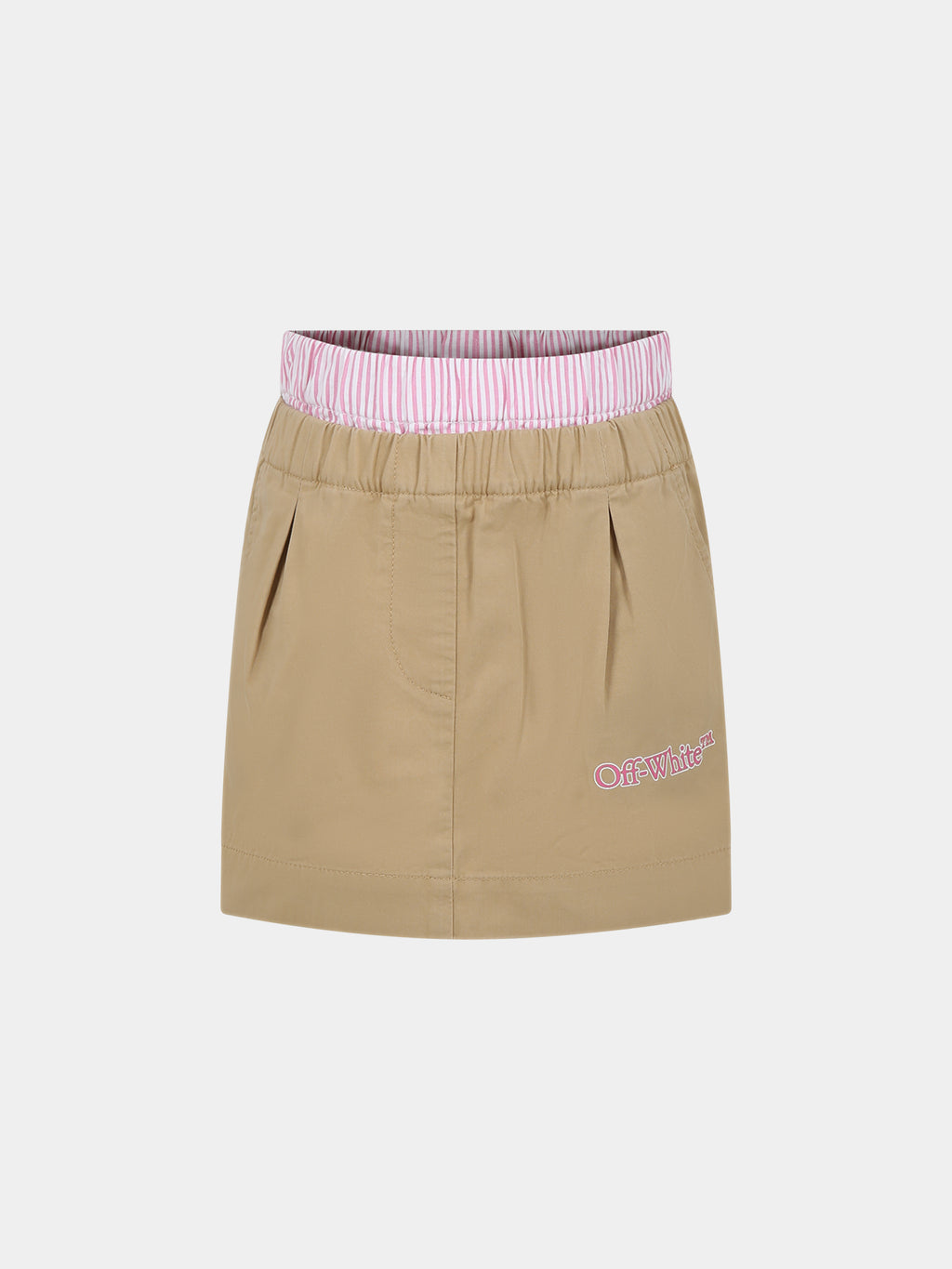 Beige skirt for girl with logo