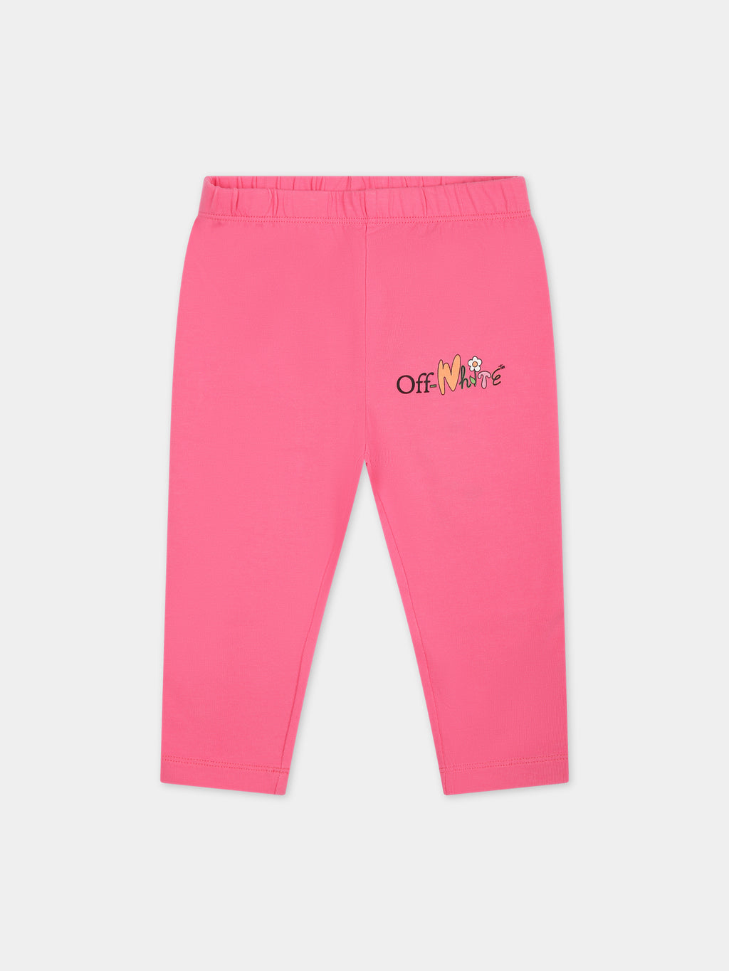 Fuchsia leggings for girl with logo