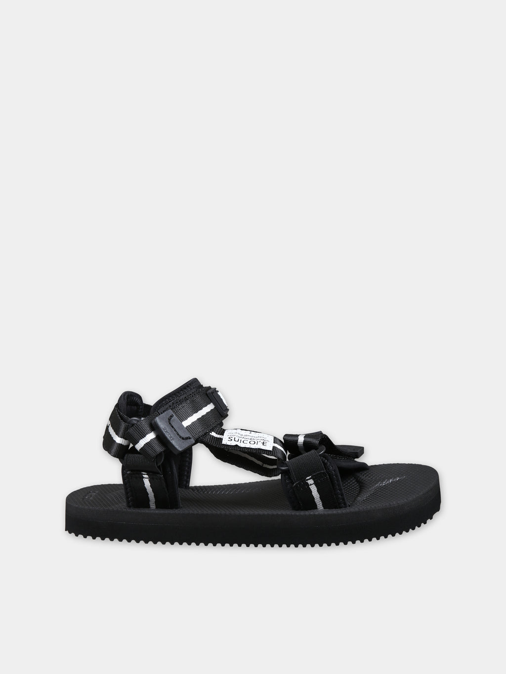 Black sandals for kids with logo