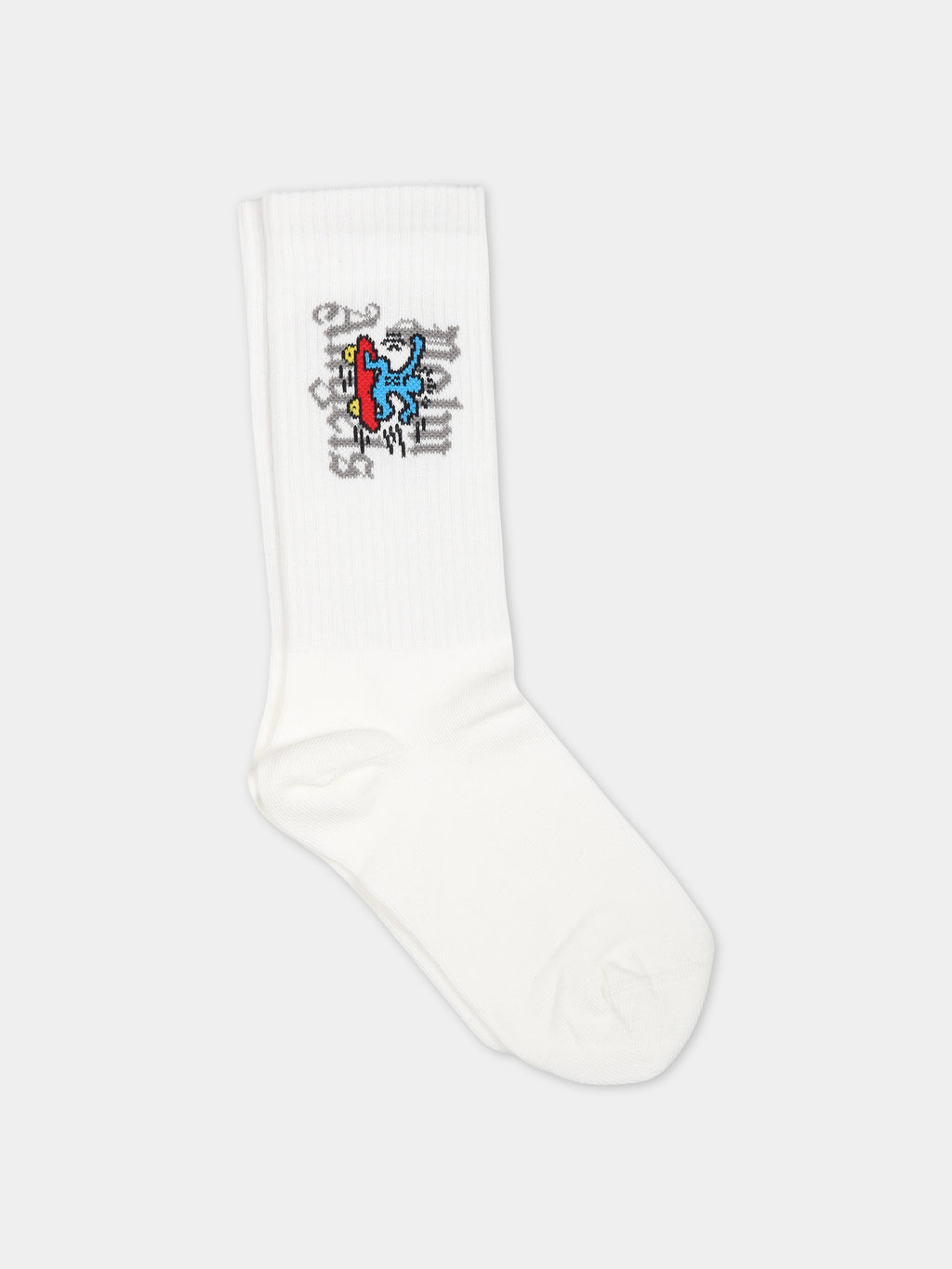 White socks for boy with logo