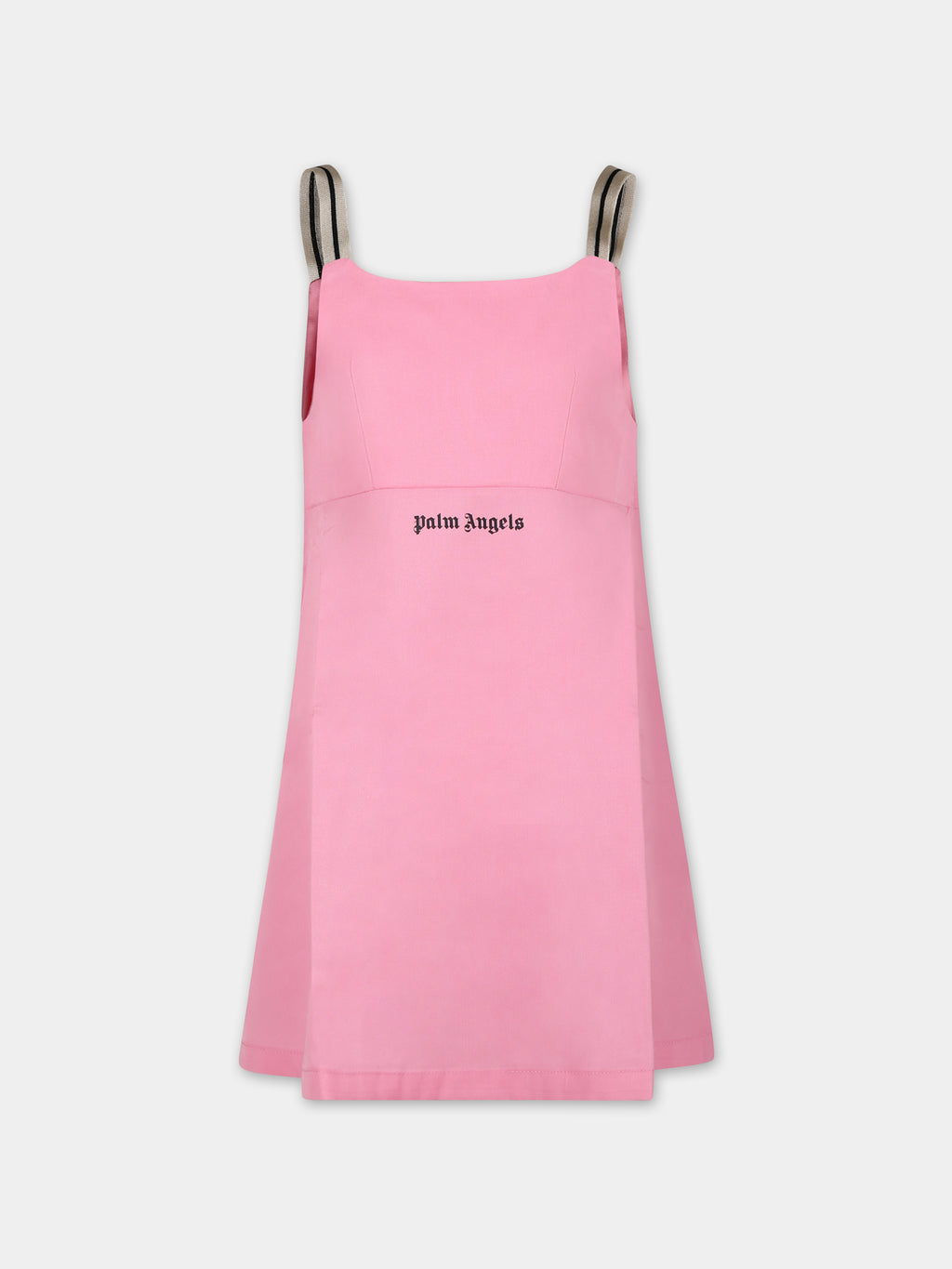 Pink dress for girl with logo