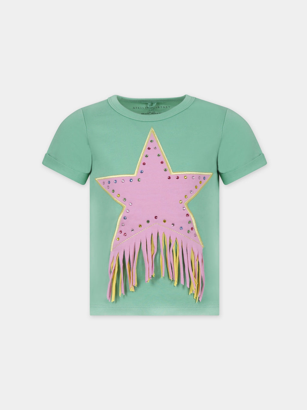 T-shirt verde per bambina con stella