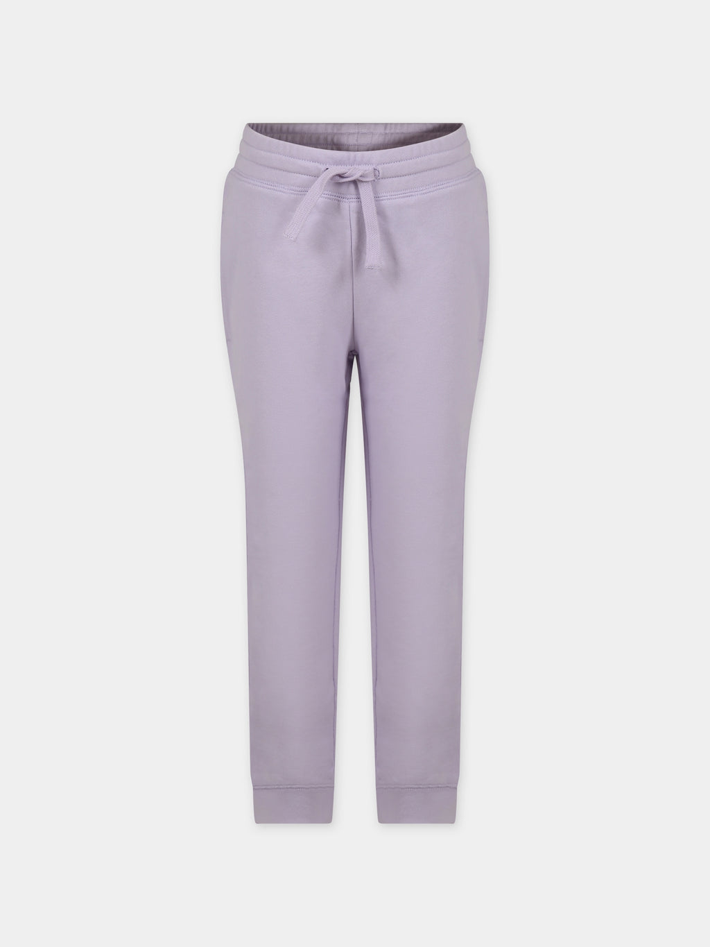 Purple trousers for girl with logo