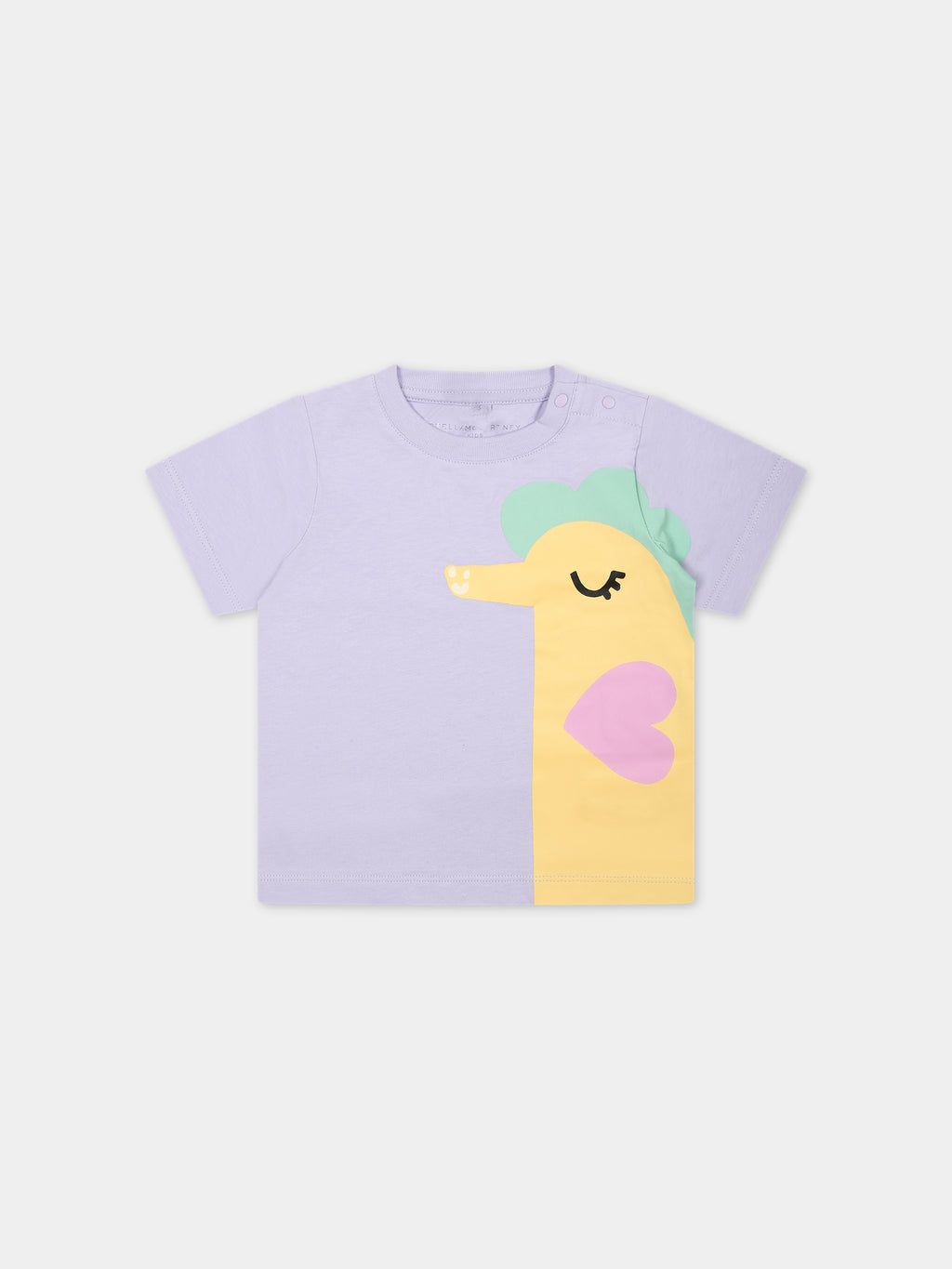 Purple t-shirt for baby girl with little animal