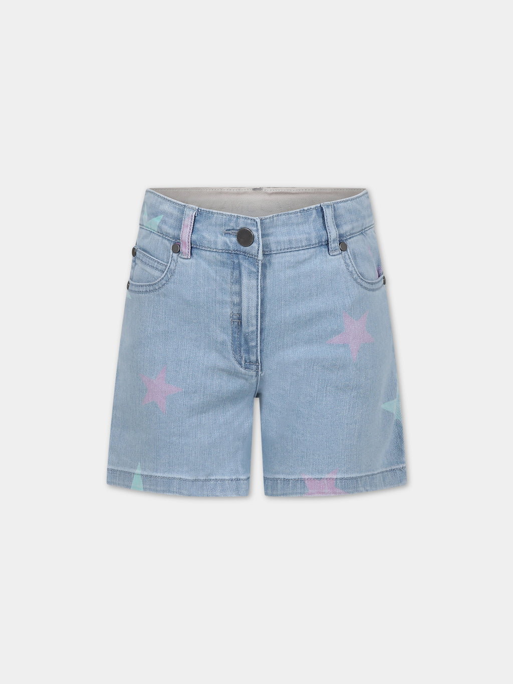 Denim shorts for girl with all-over stars