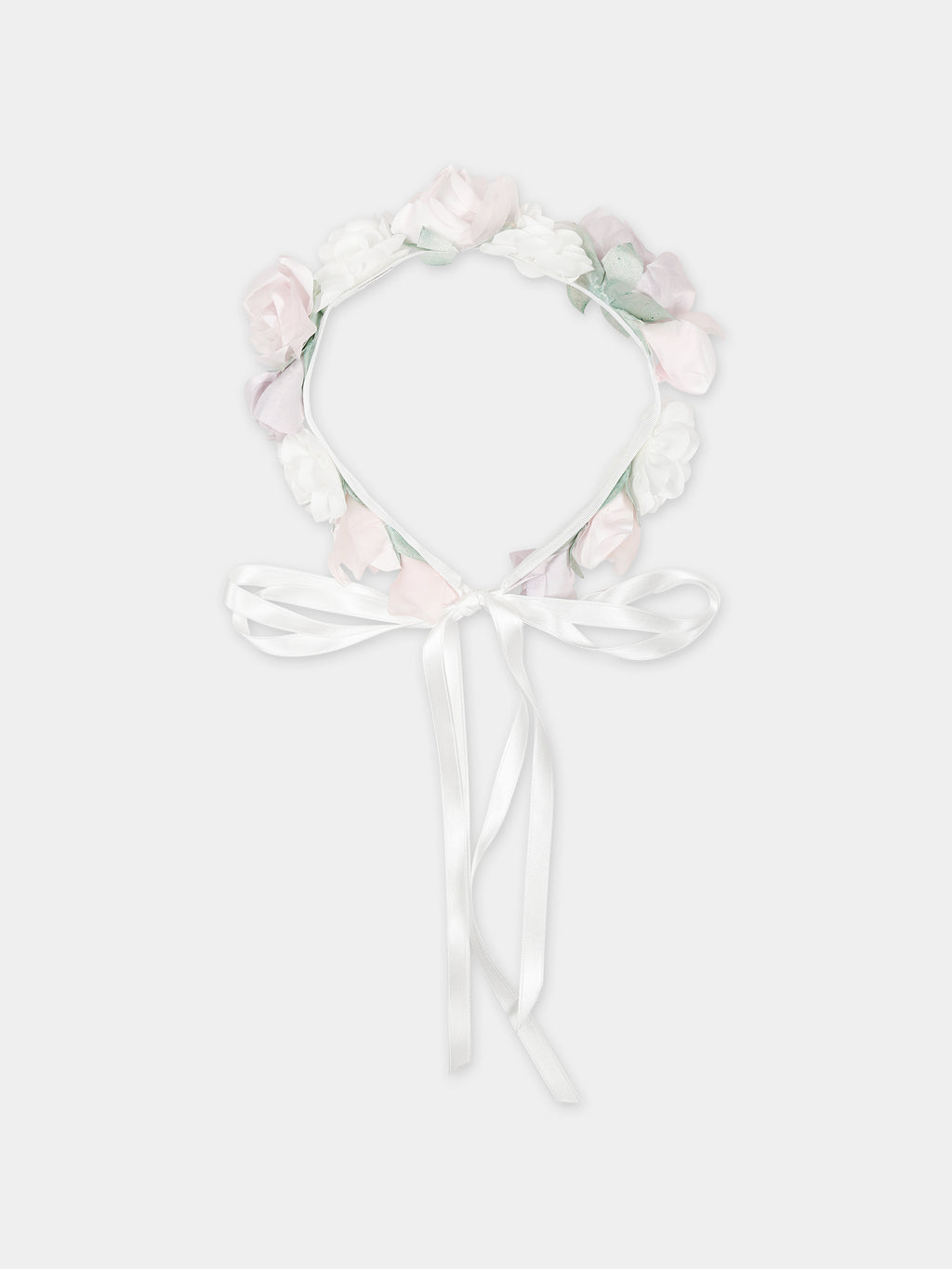 Pink headband for girl with roses