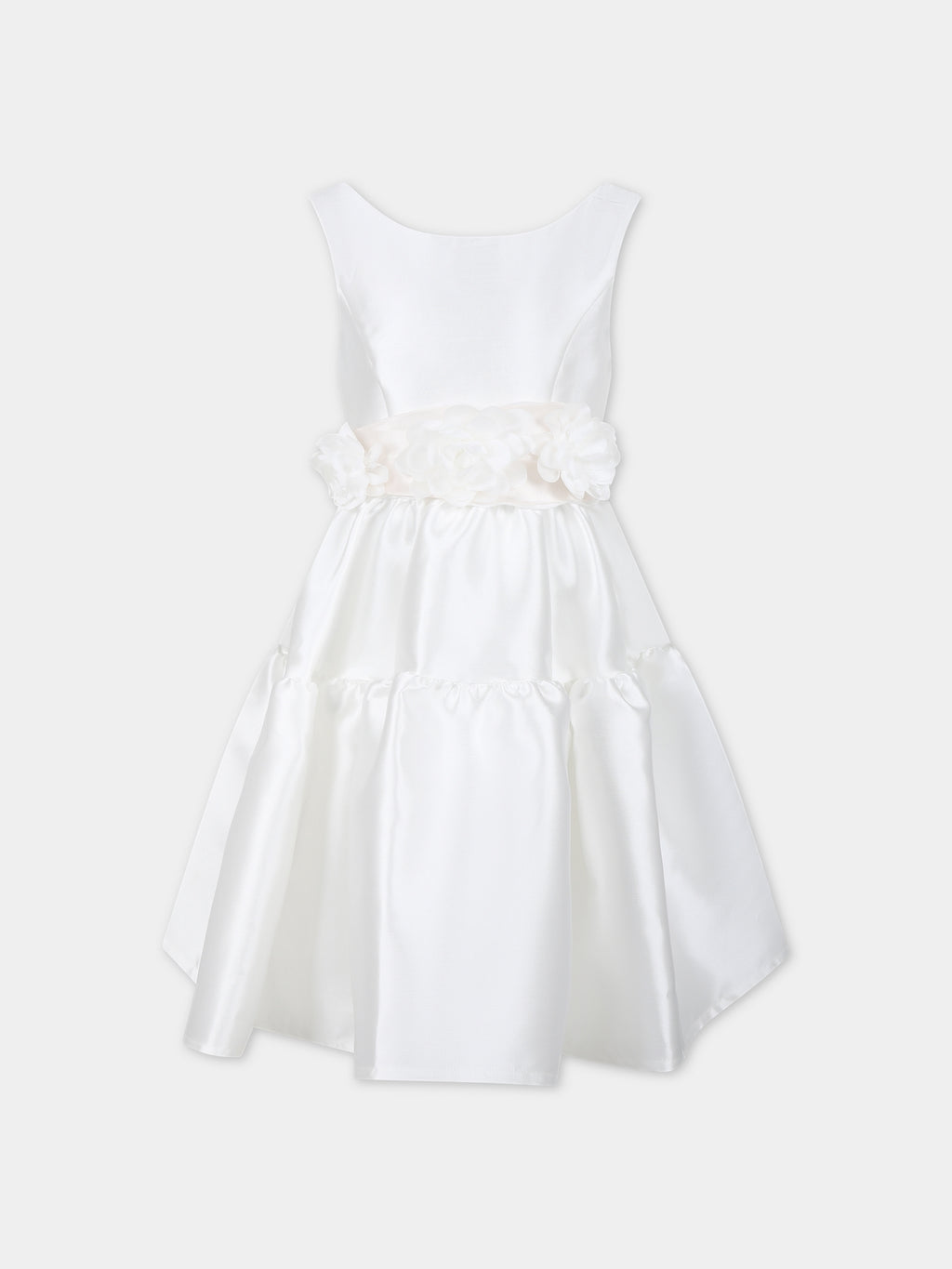 Vestito bianco per bambina con fiocco