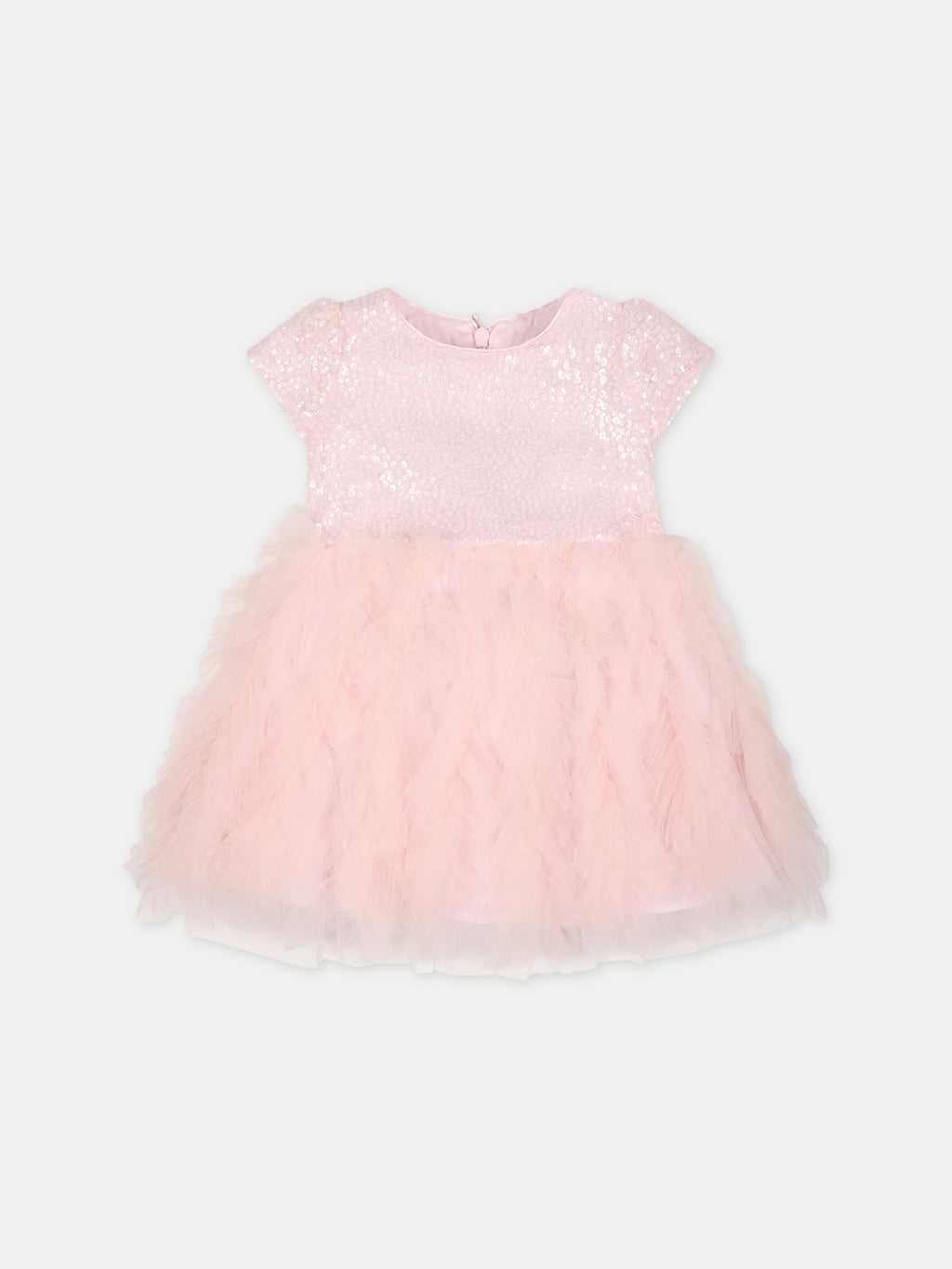 Pink dress for baby girl with sequins