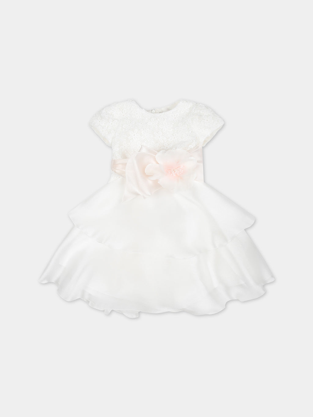 Robe blanche pour bébé fille avec fleur