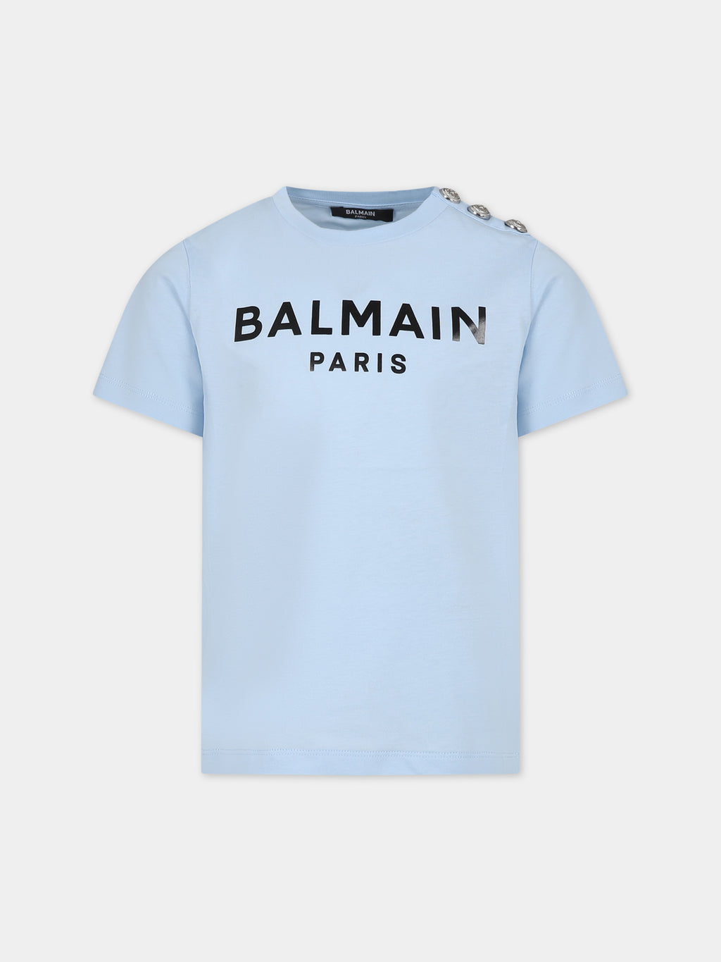 Light blue t-shirt for kids with logo