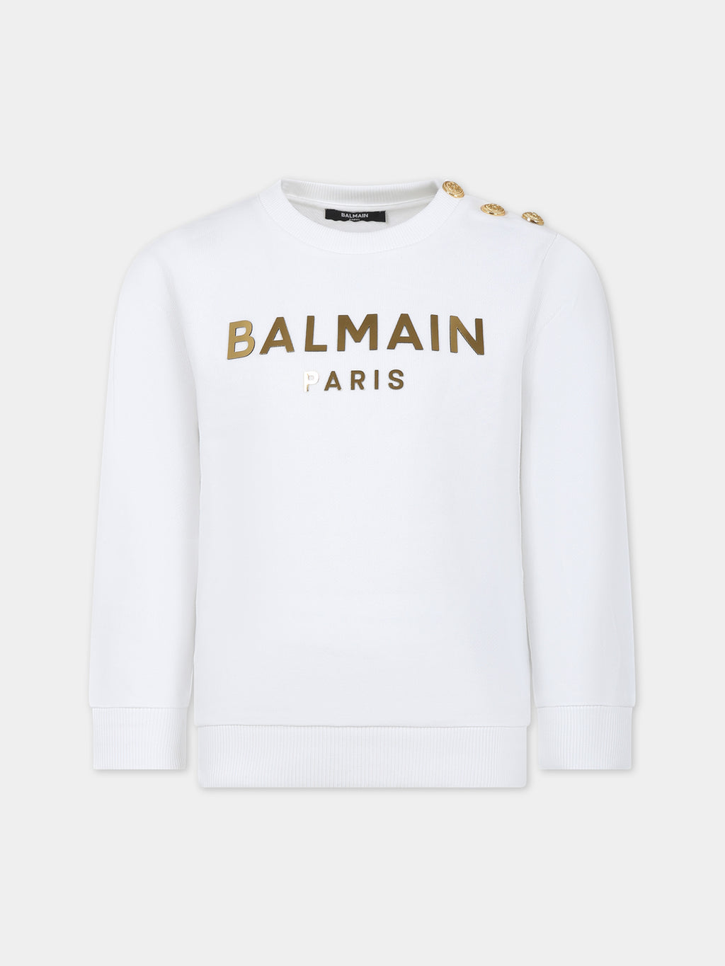 White sweatshirt for kids with logo