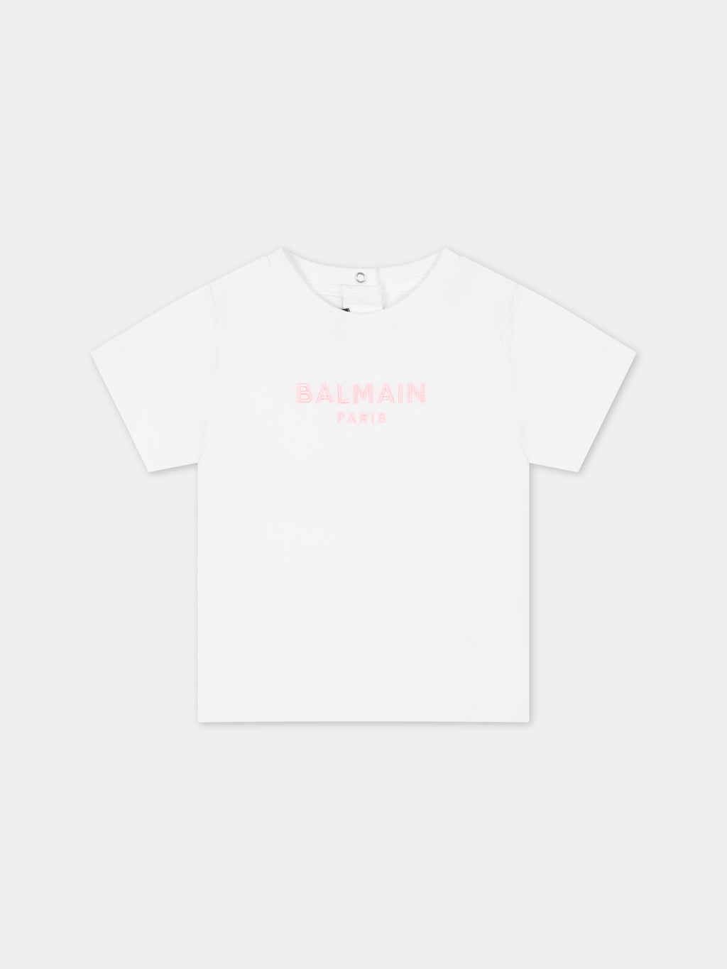 T-shirt blanc pour bébé fille avec logo