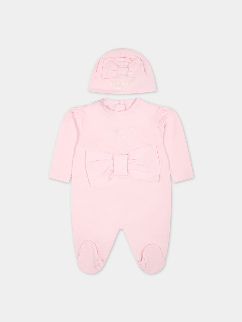 Grénouillère rose pour bébé fille avec logo