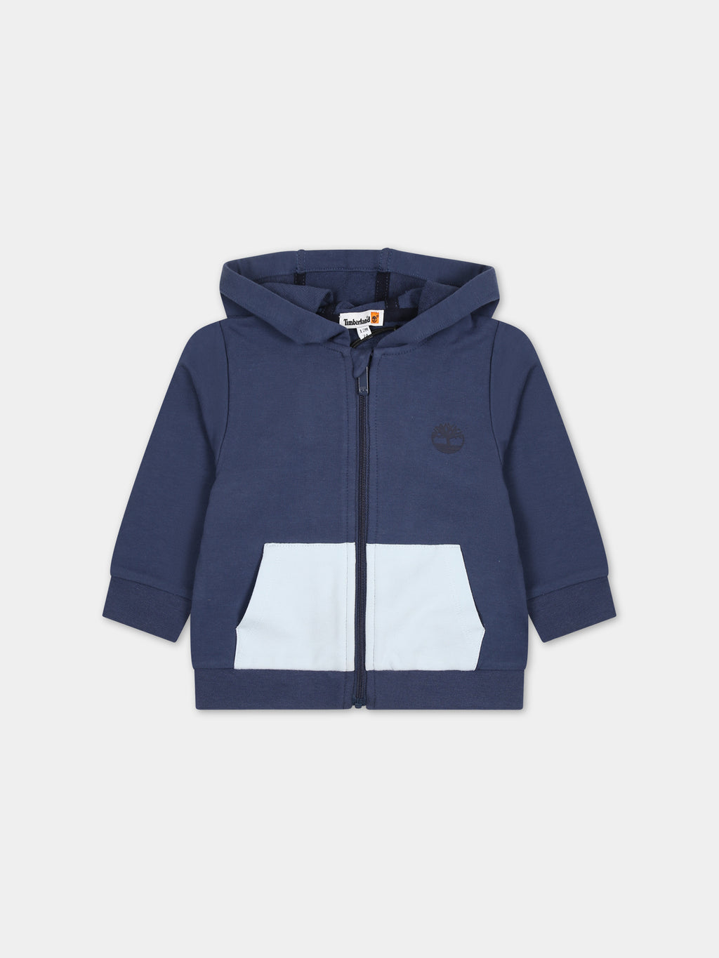 Sweat-shirt à capuche bleu pour bébé garçon avec logo