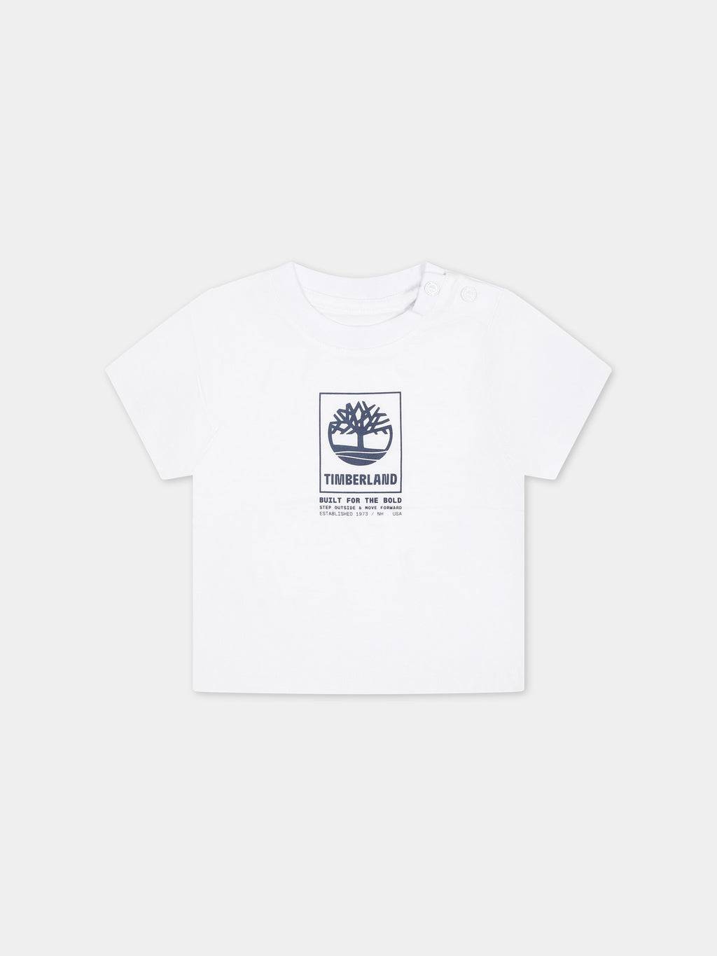 White t-shirt for baby boy with logo