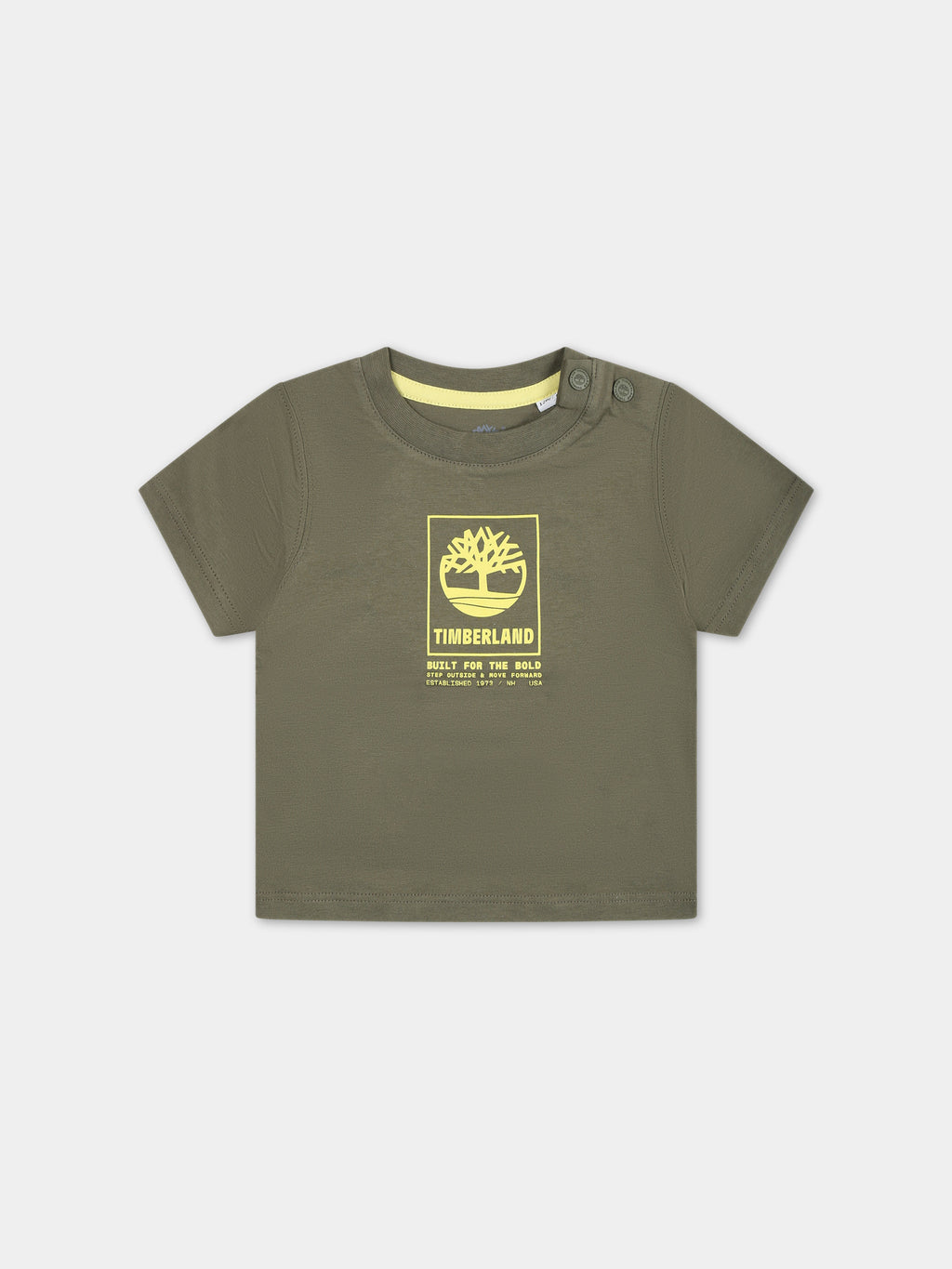 Green t-shirt for baby boy with logo