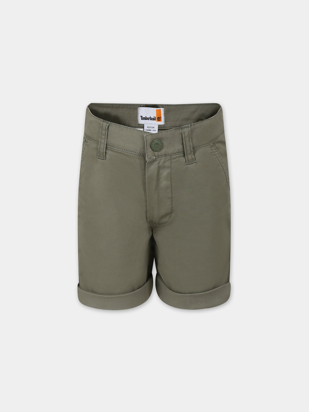 Green shorts for boy with logo