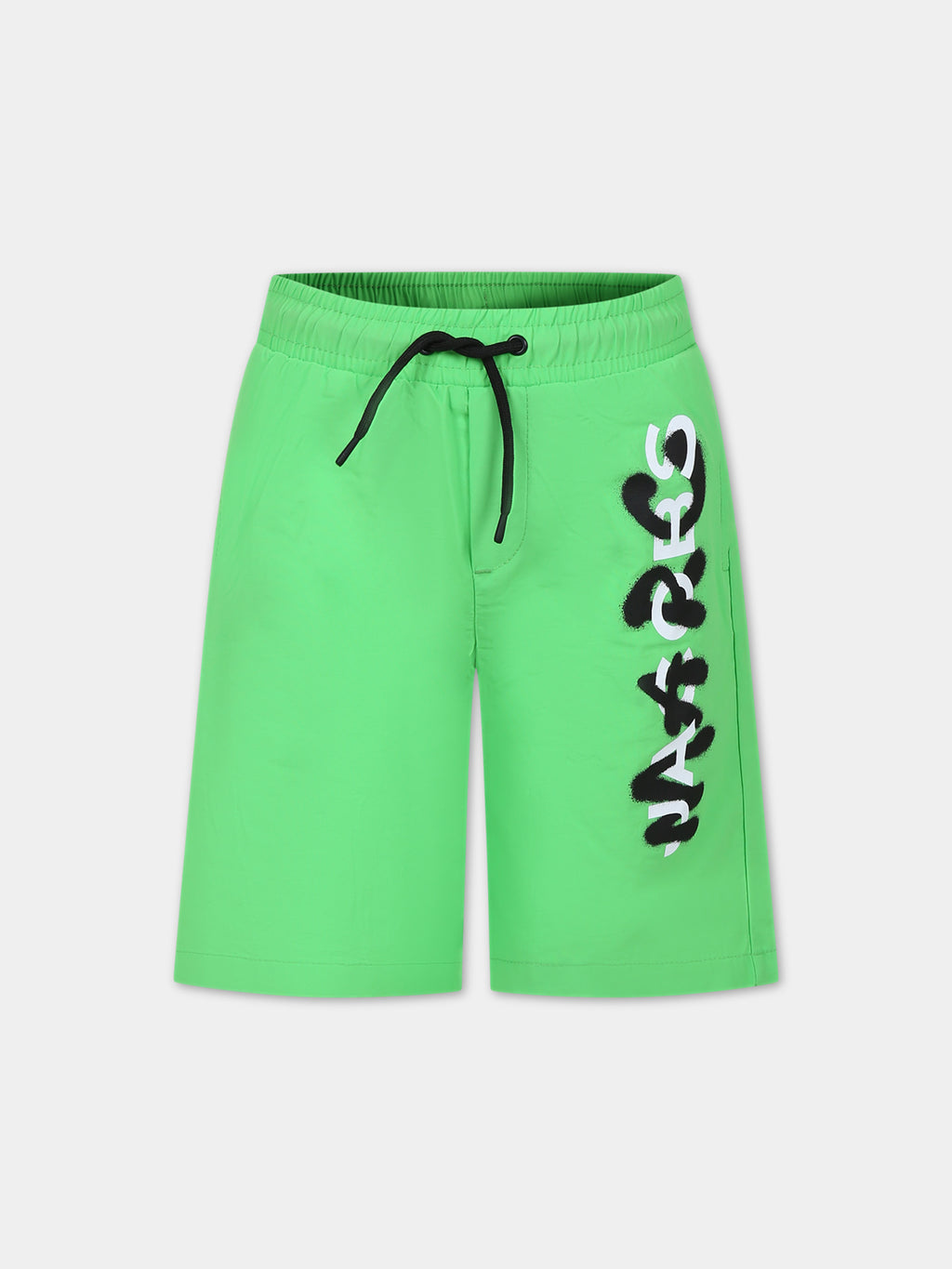 Green boxer shorts for boy with logo