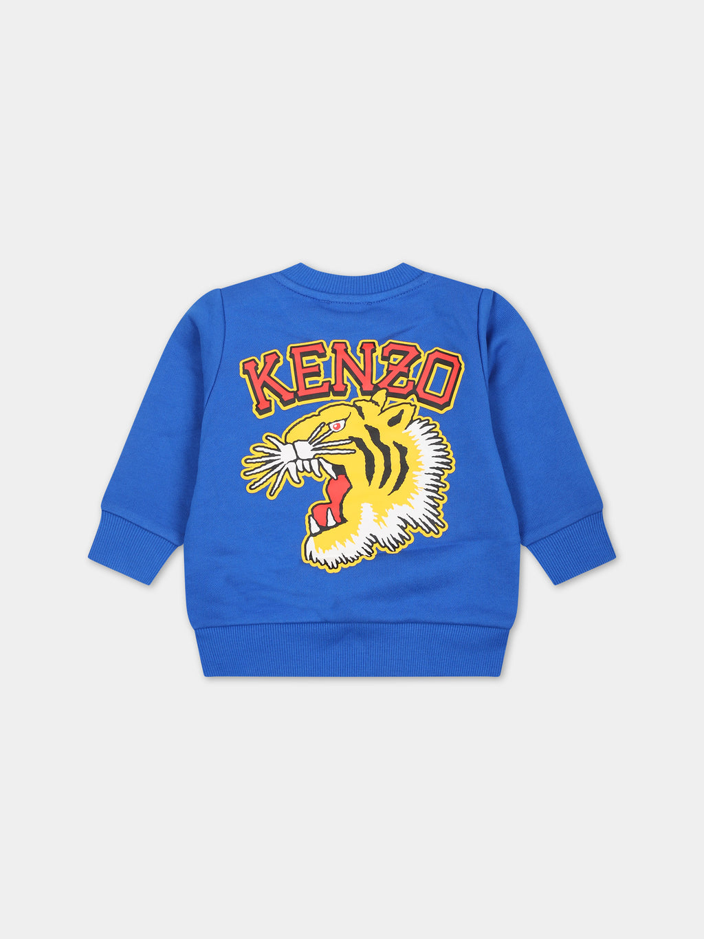 Blue sweatshirt for baby boy with tiger logo