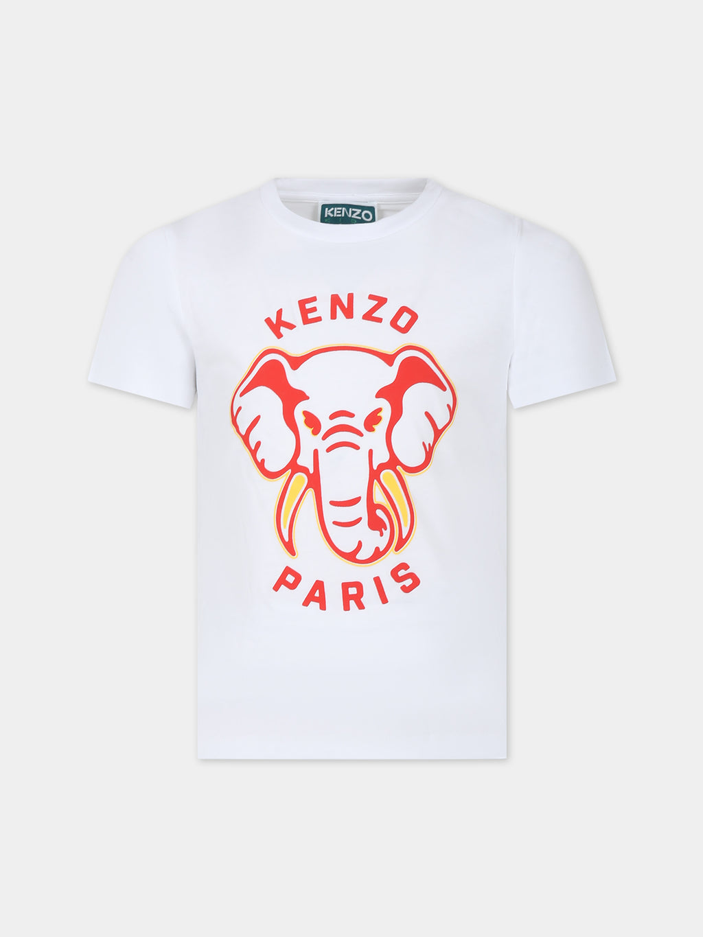 White t-shirt for boy with iconic elephant
