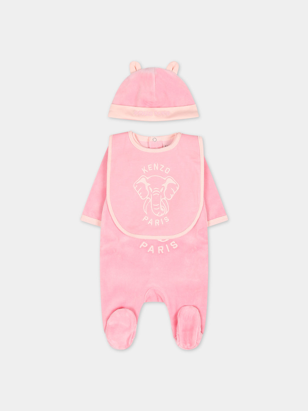 Ensemble rose pour bébé fille avec imprimé et logo