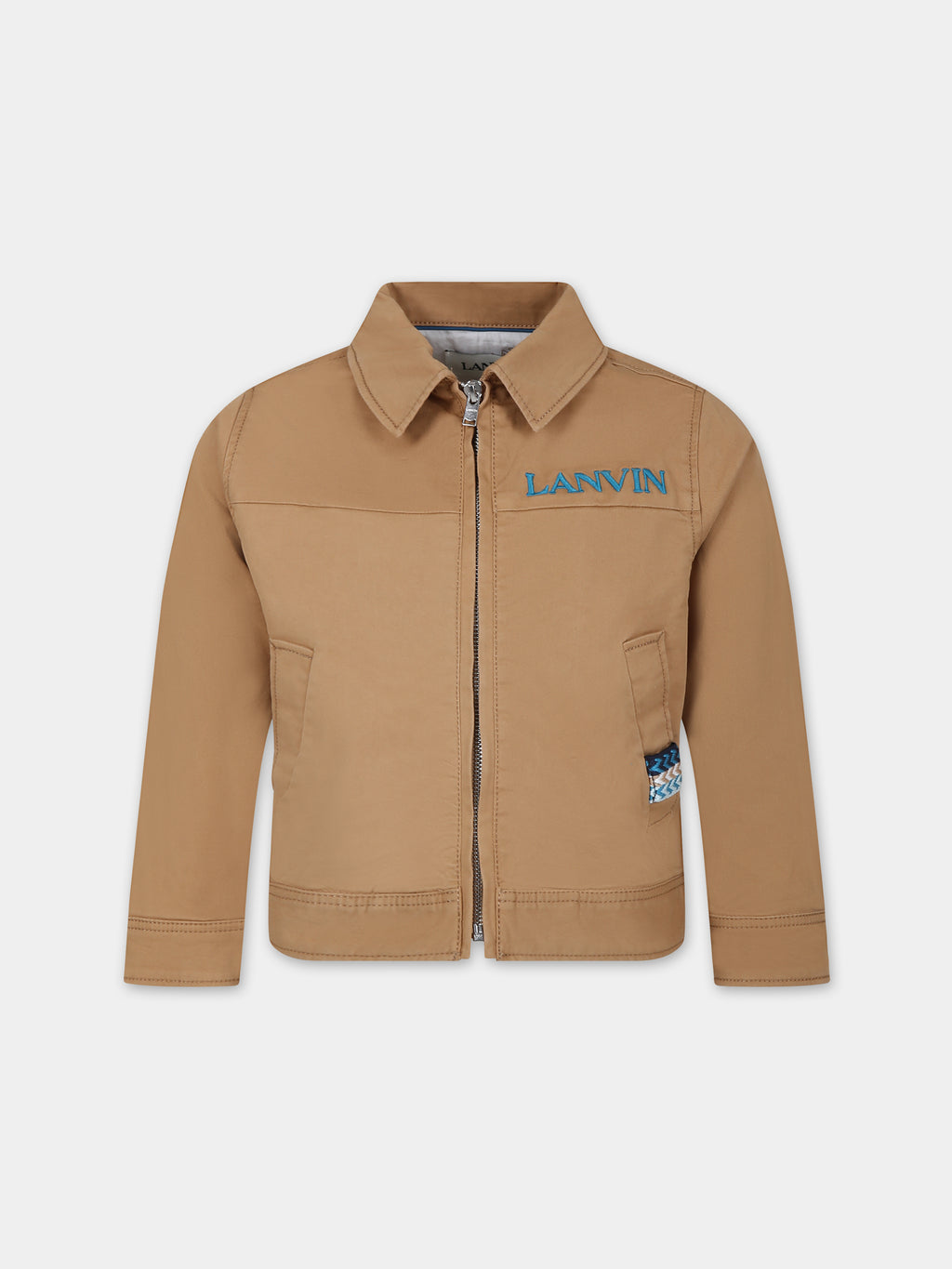 Veste beige pour garçon avec logo