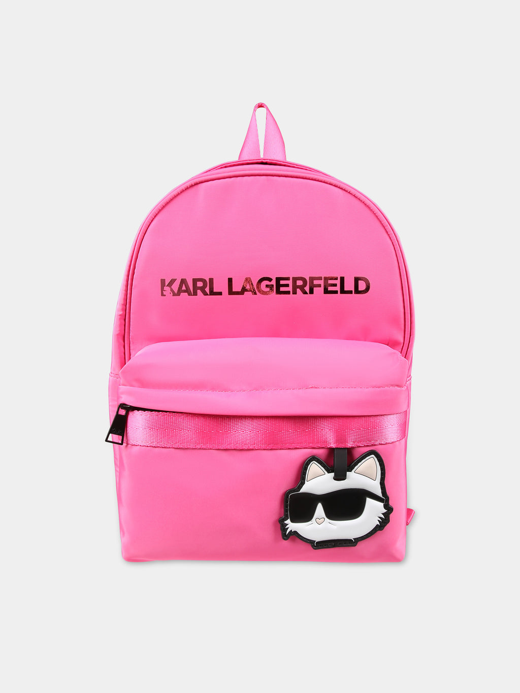 Fuchsia backpack for girl with logo and Choupette