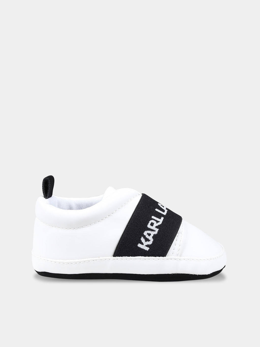 White sneakers for babies with logo