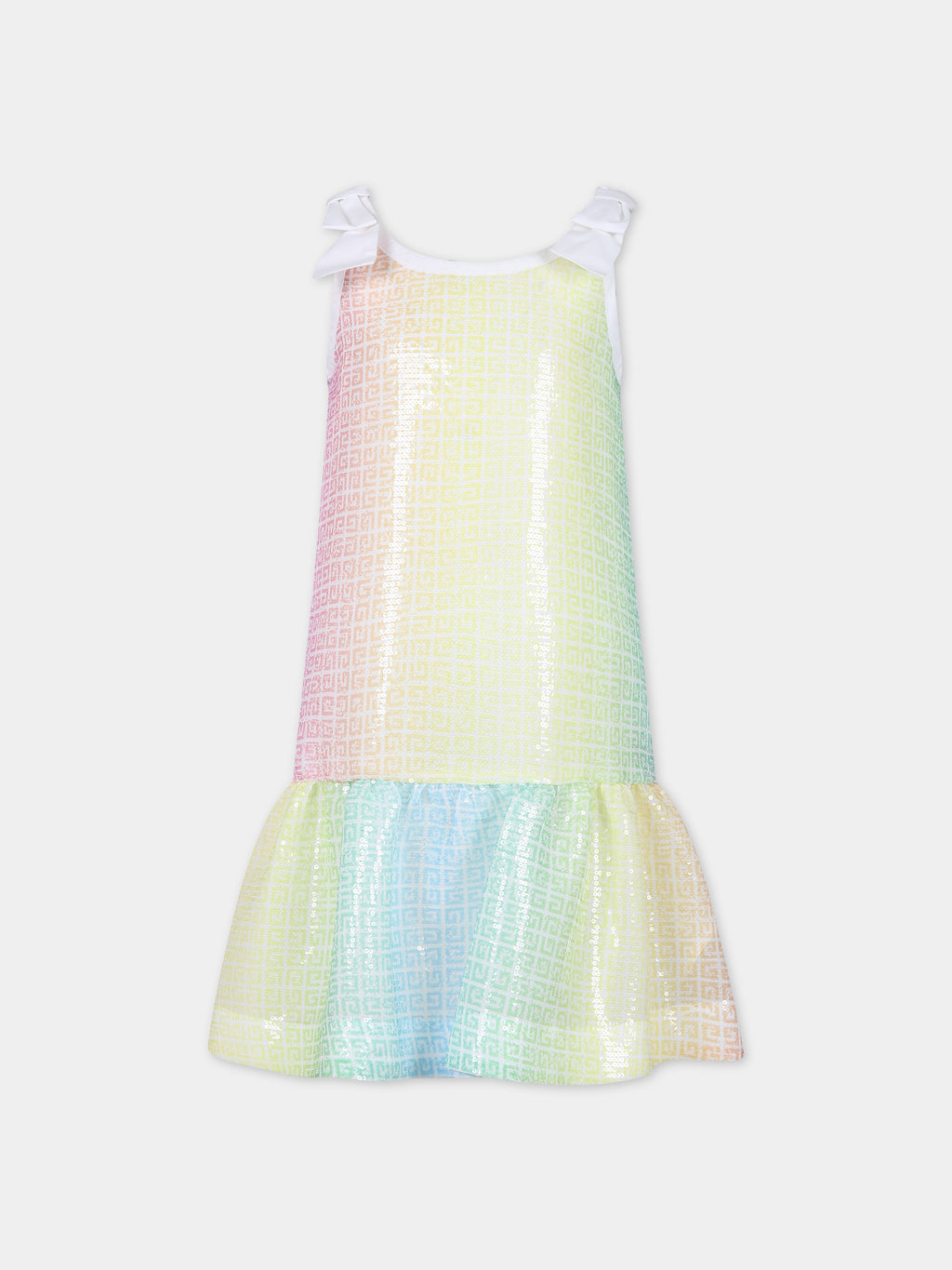 Elegant multicolor dress for girl with logo