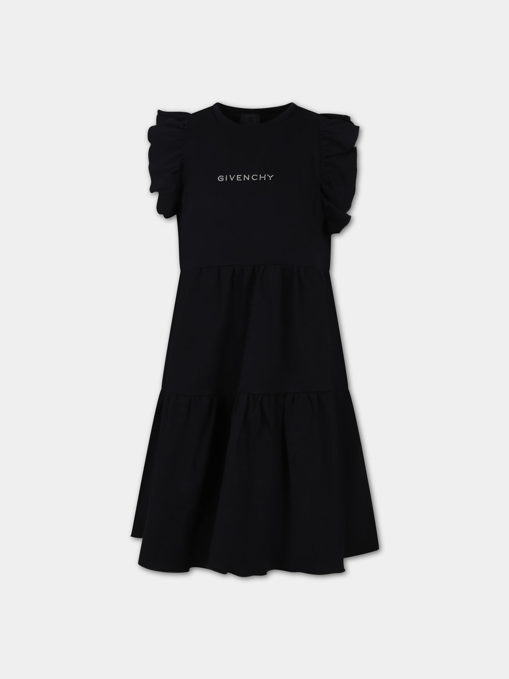 Black dress for girl with logo