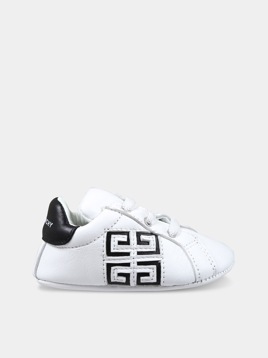 White low sneakers for baby kids with logo
