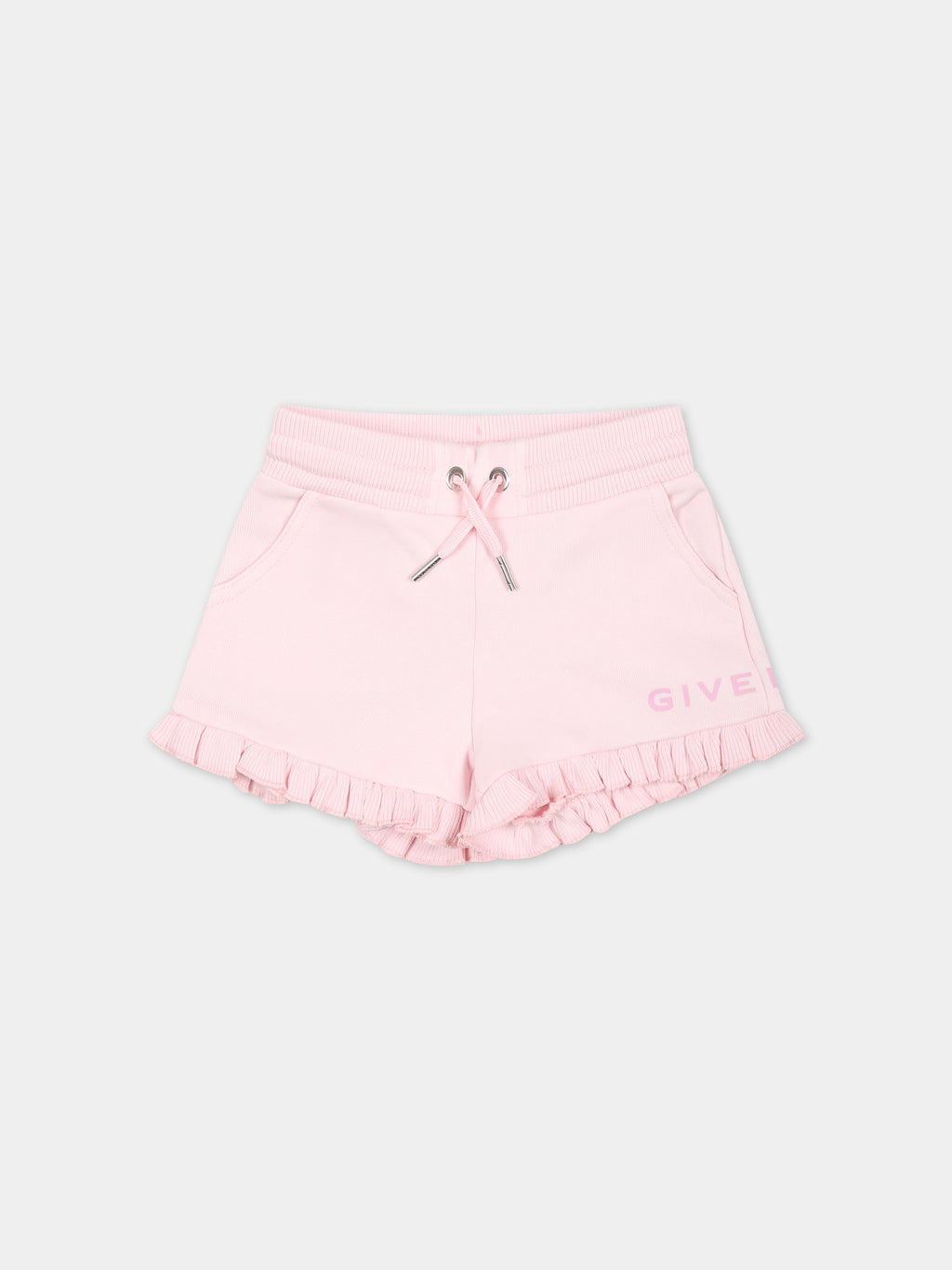 Short de sport rose pour bébé fille avec logo