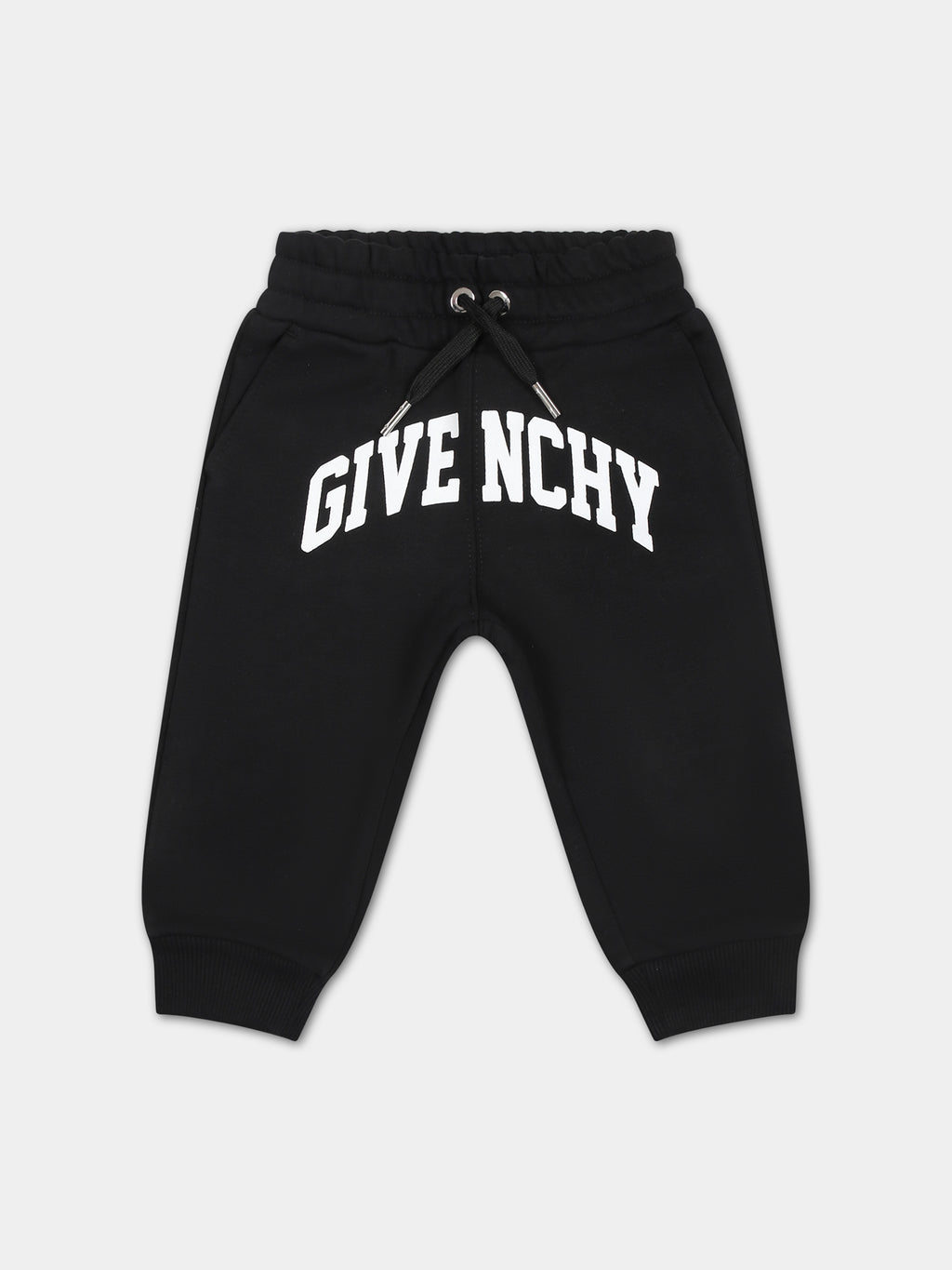Pantaloni sportivi neri per neonato con logo