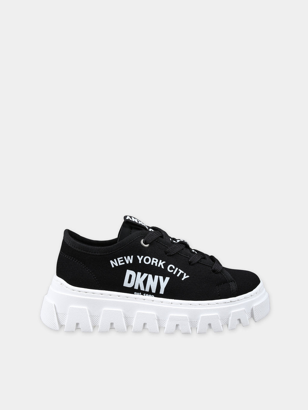 Black sneakers for girl with logo