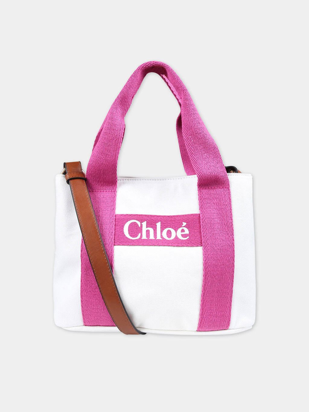 Sac blanc pour fille avec logo