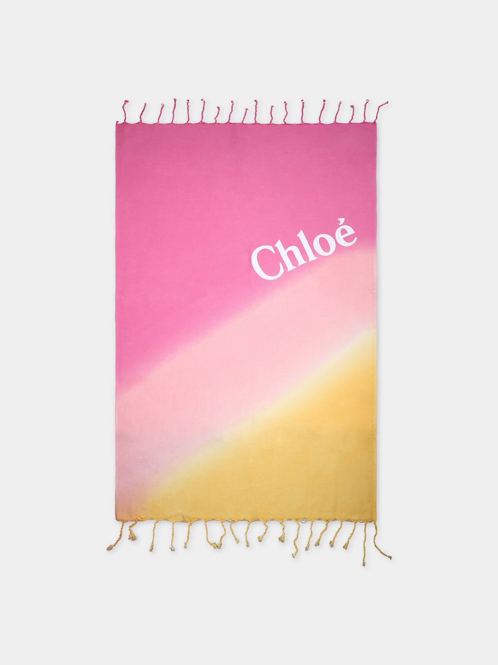 Pink beach towel for girl with logo