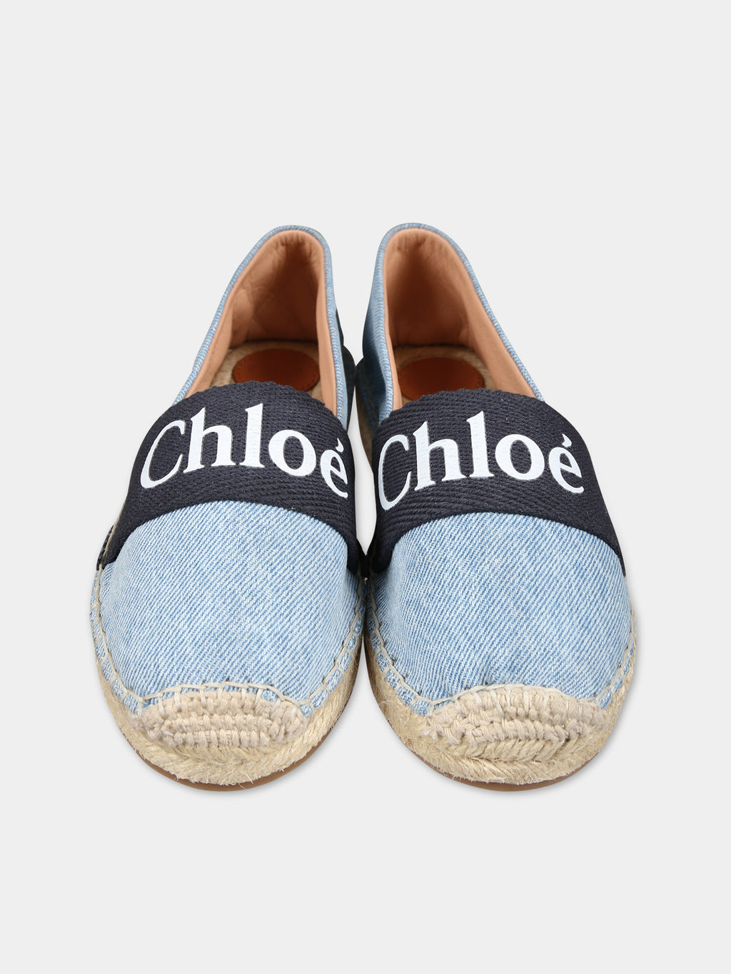 Denim espadrilles with logo for girl