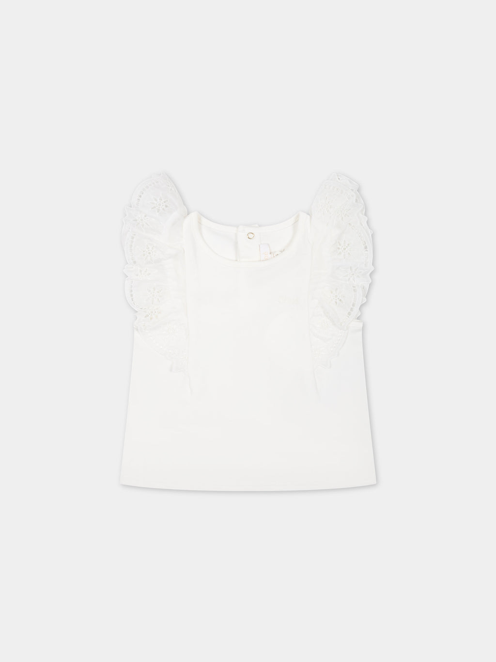 T-shirt blanc pour bébé fille