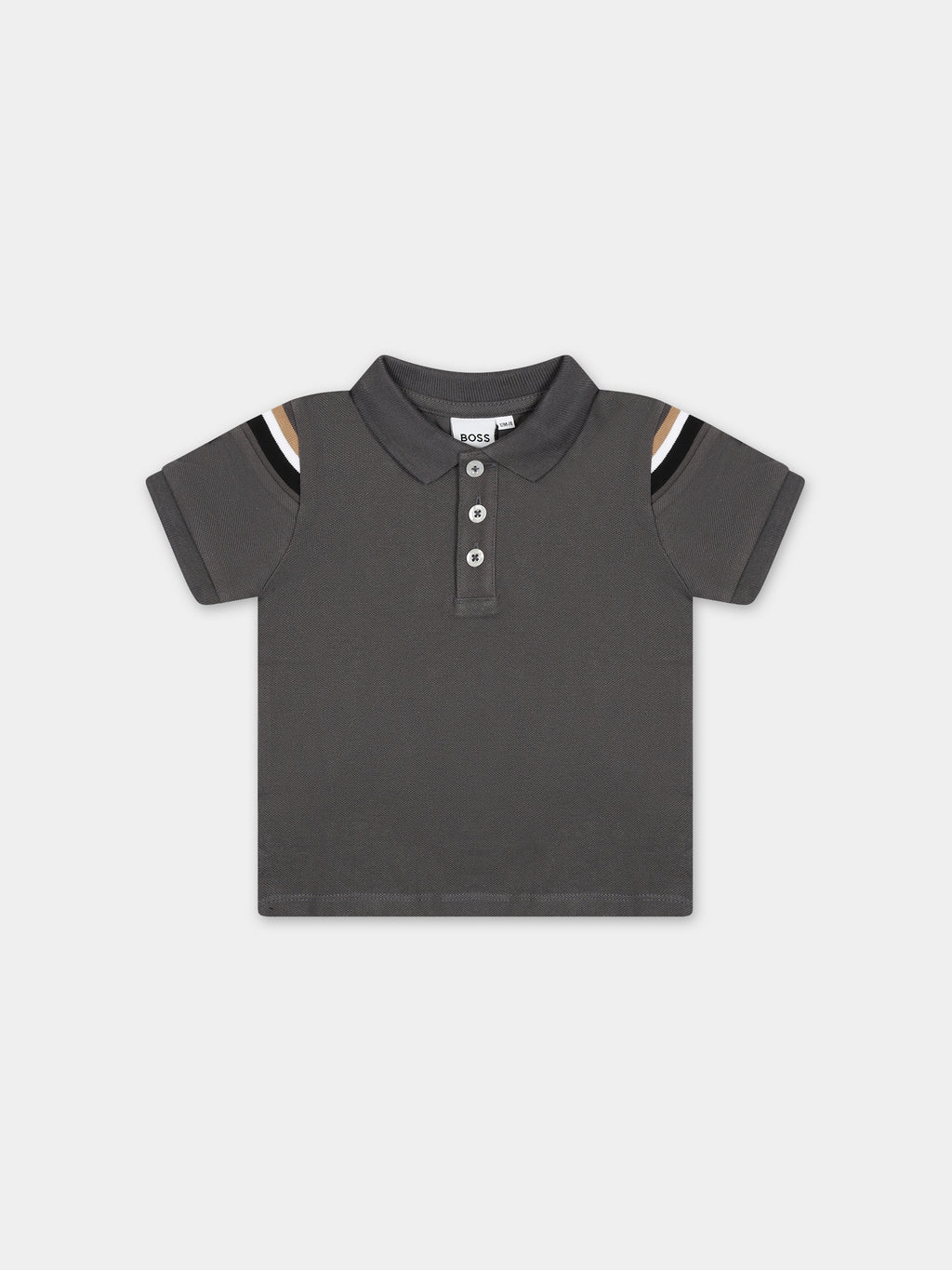 Polo gris pour bébé garçon avec logo