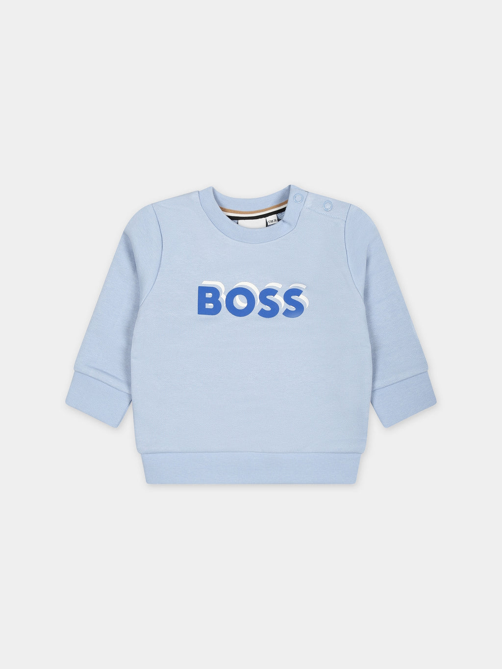 Sweat-shirt bleu clair pour bébé garçon avec logo